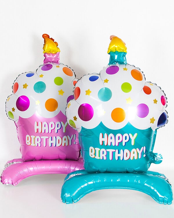 20012_Шар_(35_89_см)_Фигура_на_подставке_Кекс_на_День_Рождения_Бирюзовый_1_шт_1